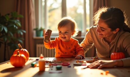 Bricolages faciles avec rouleaux de papier toilette pour décorer Halloween avec bébé