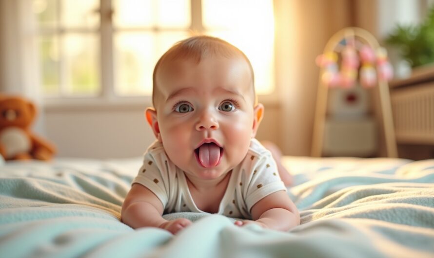 Bébé de 2 mois tire la langue : un comportement fréquent et ses significations
