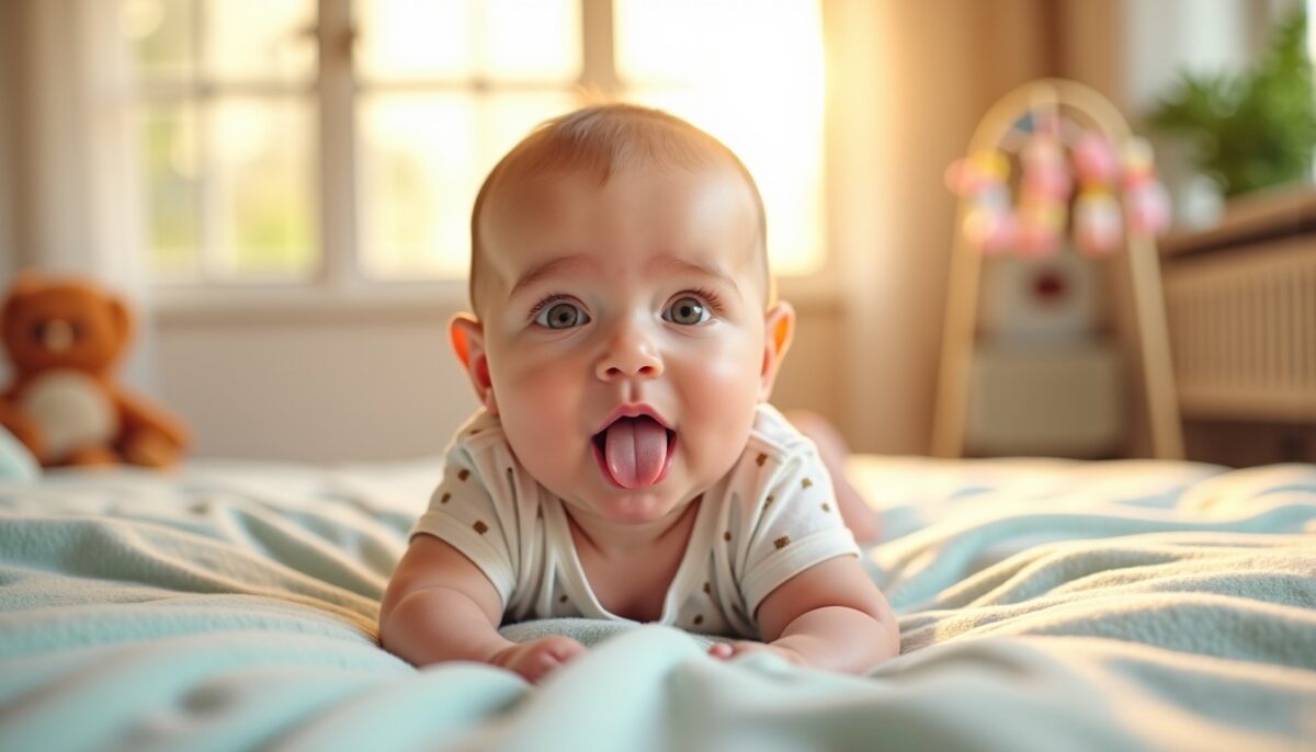 Bébé de 2 mois tire la langue : un comportement fréquent et ses significations